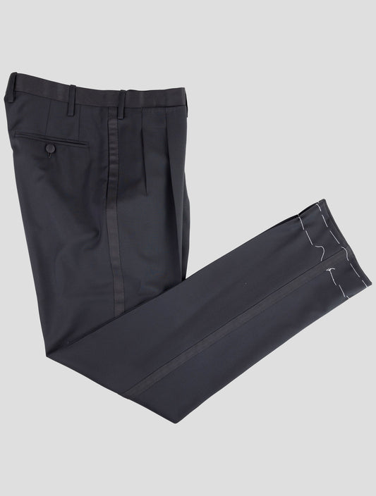 Kiton Knt Black Virgin Wool Mohair Dress Pants