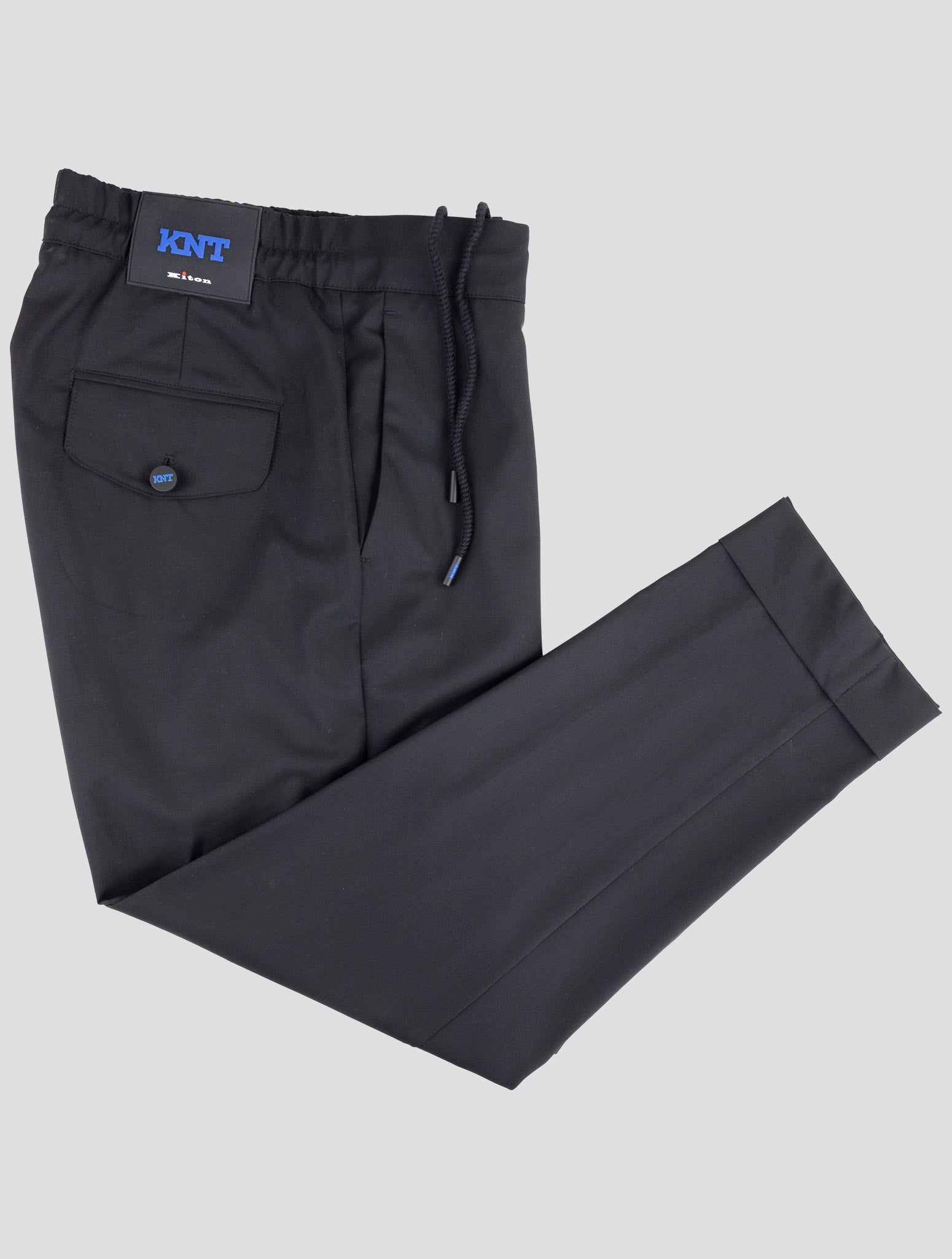 Kiton Knt Black Wool Pants