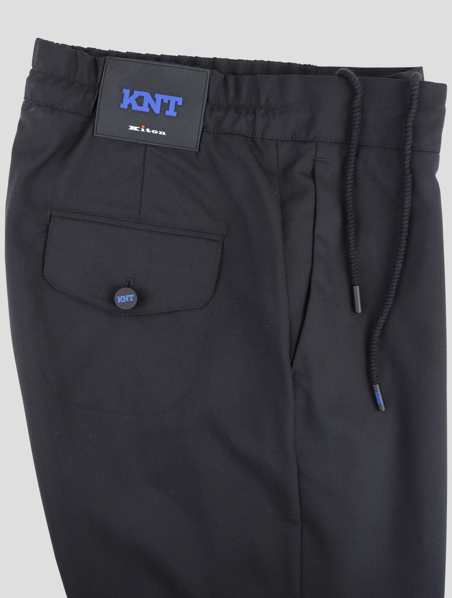 Kiton Knt Black Wool Pants
