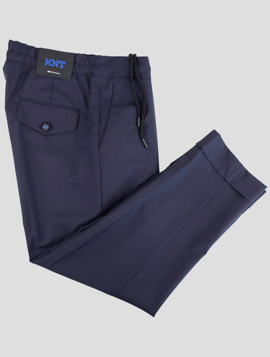 Kiton Knt Blue Wool Pants
