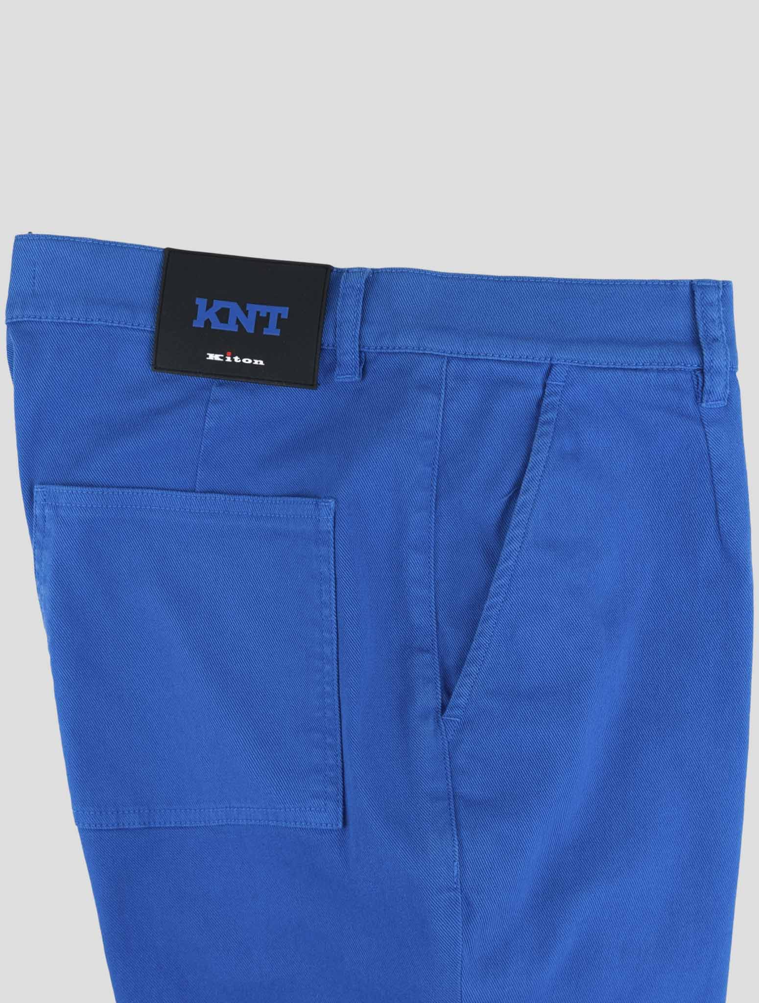 Kiton Knt Blue Cotton Ea Pants