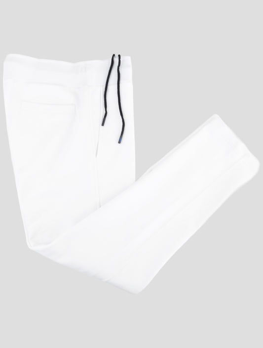 Kiton Knt White Cotton Jogging Pants
