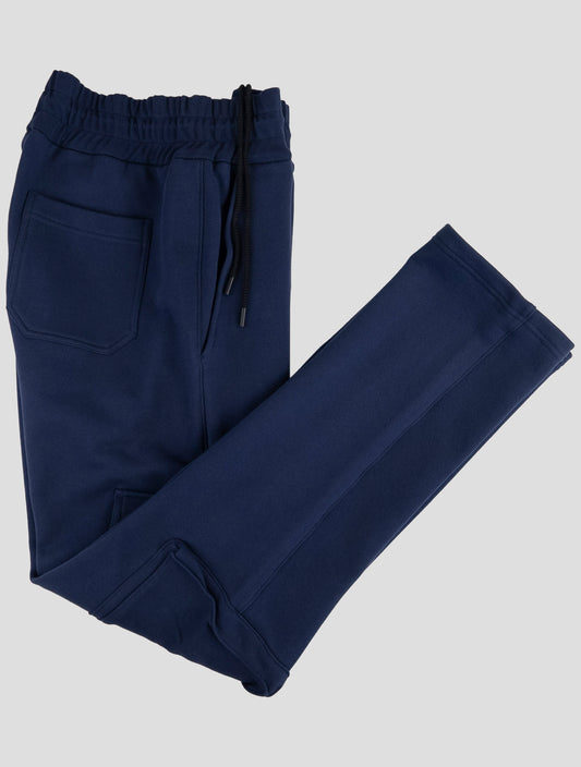 Kiton Knt Blue Cotton Jogging Cargo Pants
