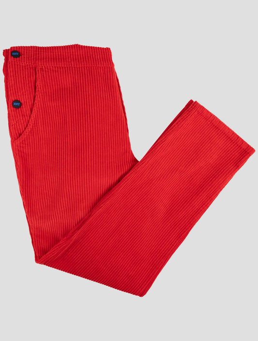 Kiton Knt Red Cotton Ea Velvet Salopette