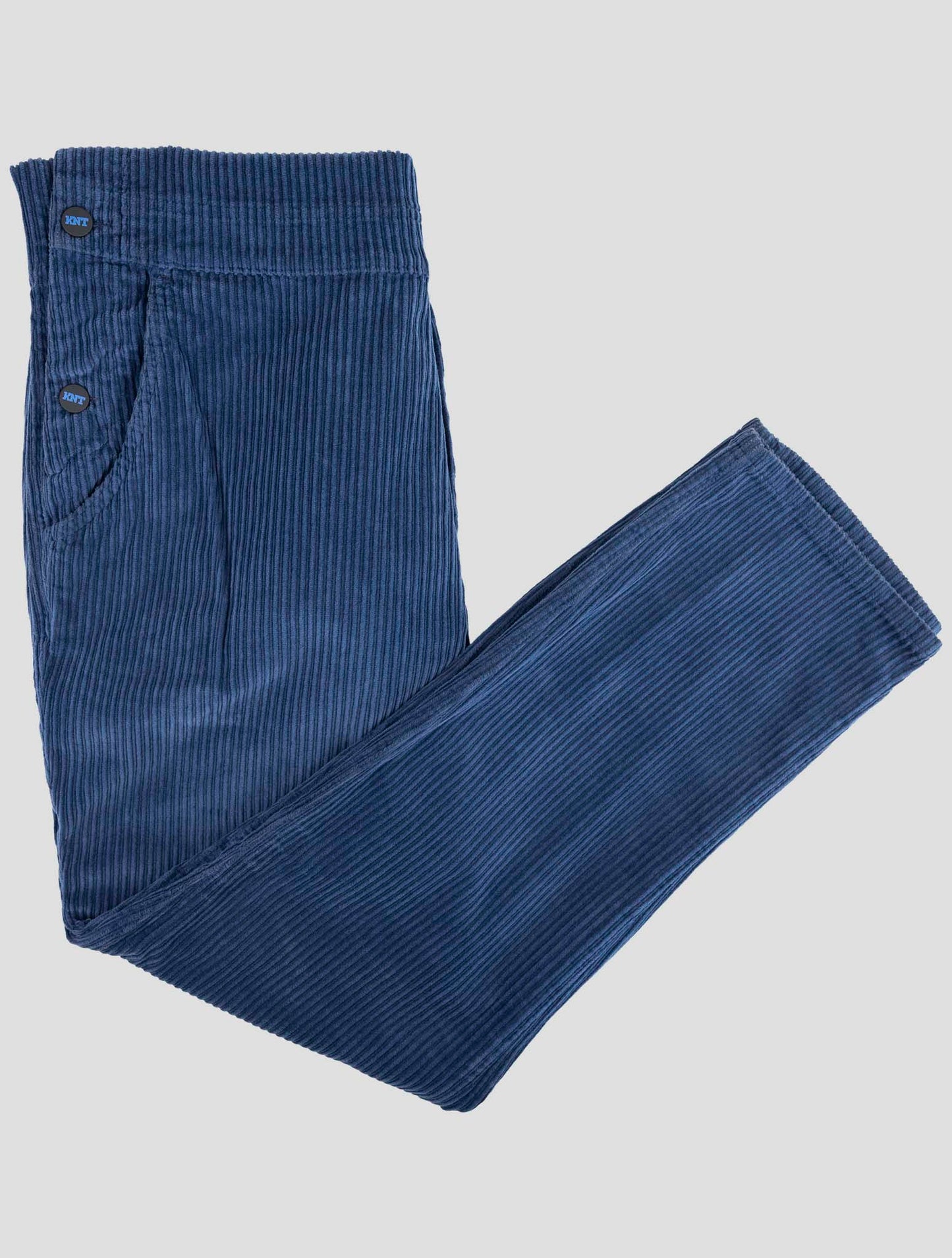 Kiton Knt Blue Cotton Ea Velvet Salopette