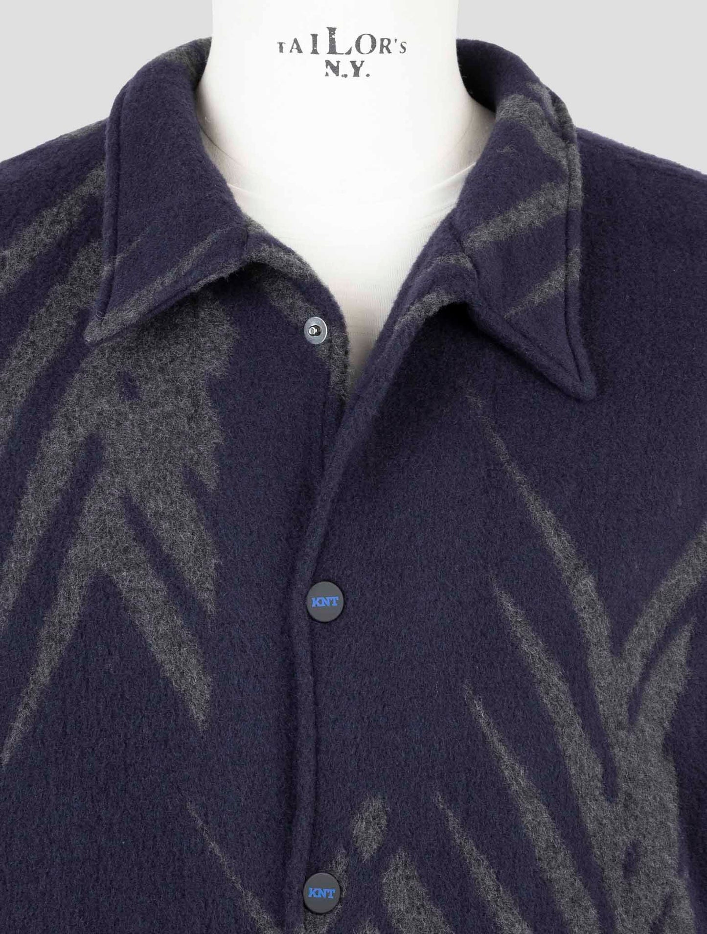 Kiton Knt Blue Gray Cashmere Pa Coat