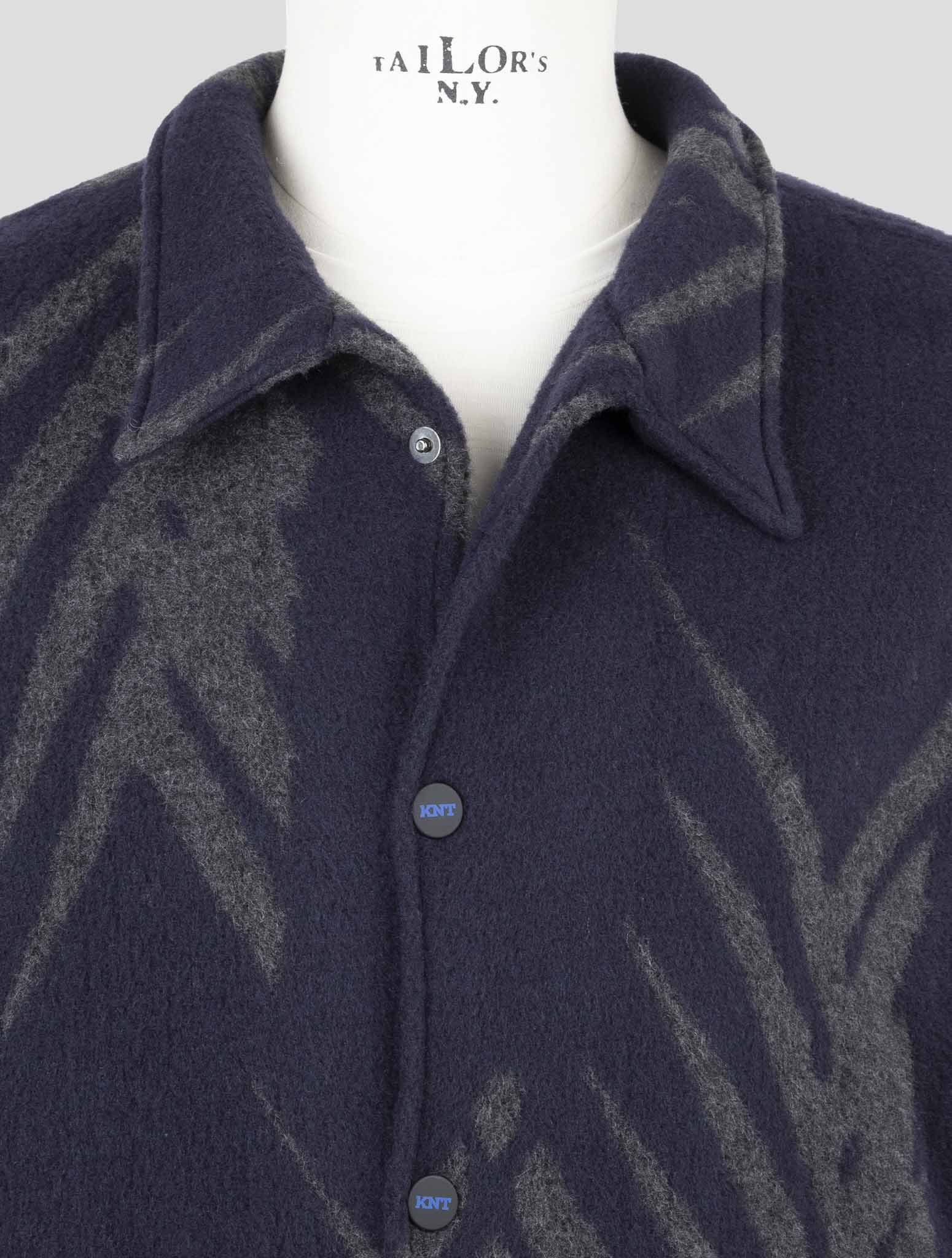 Kiton Knt Blue Gray Cashmere Pa Coat