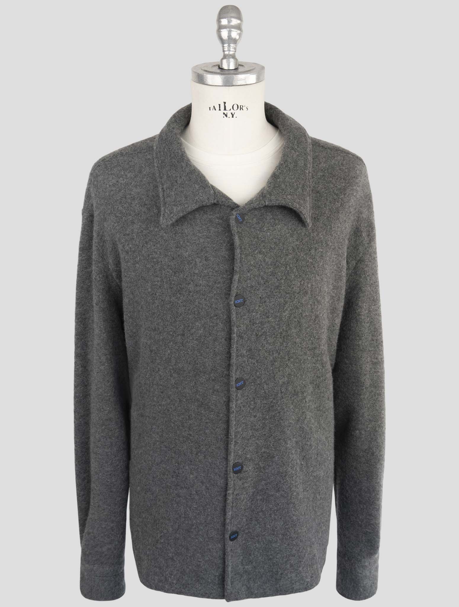 Kiton Knt Dark Gray Cashmere Pa Coat