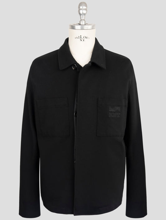 Kiton Knt Black Viscose Pa Ea Overcoat