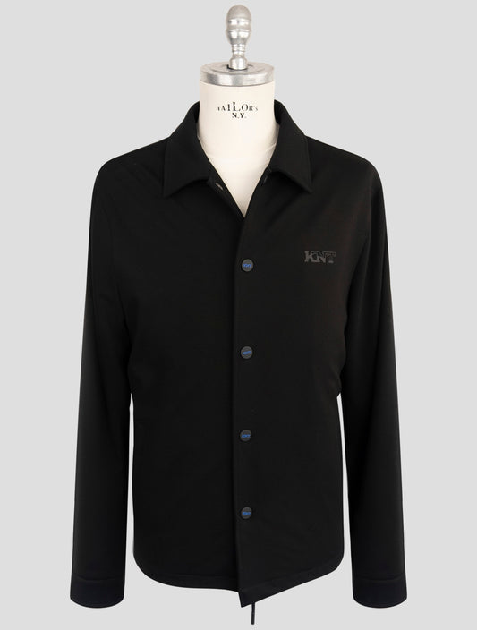 Kiton Knt Black Viscose Pa Ea Coat