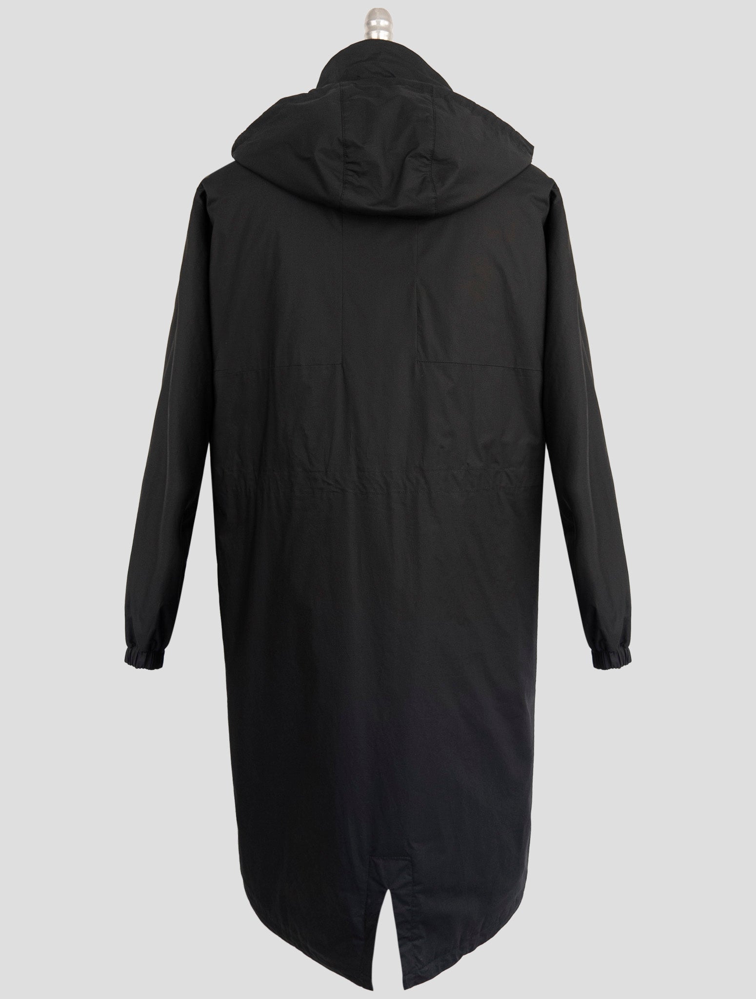 Kiton Knt Black Cotton Overcoat