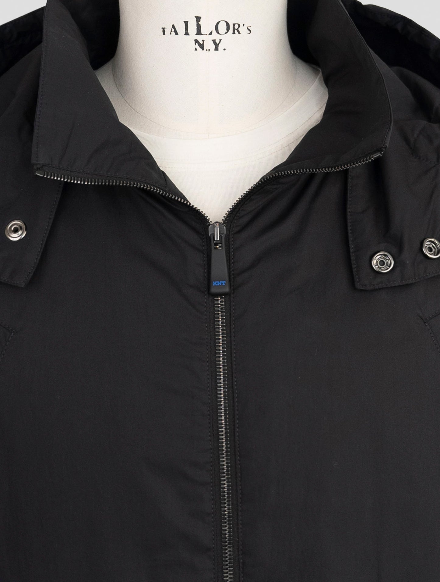 Kiton Knt Black Cotton Overcoat