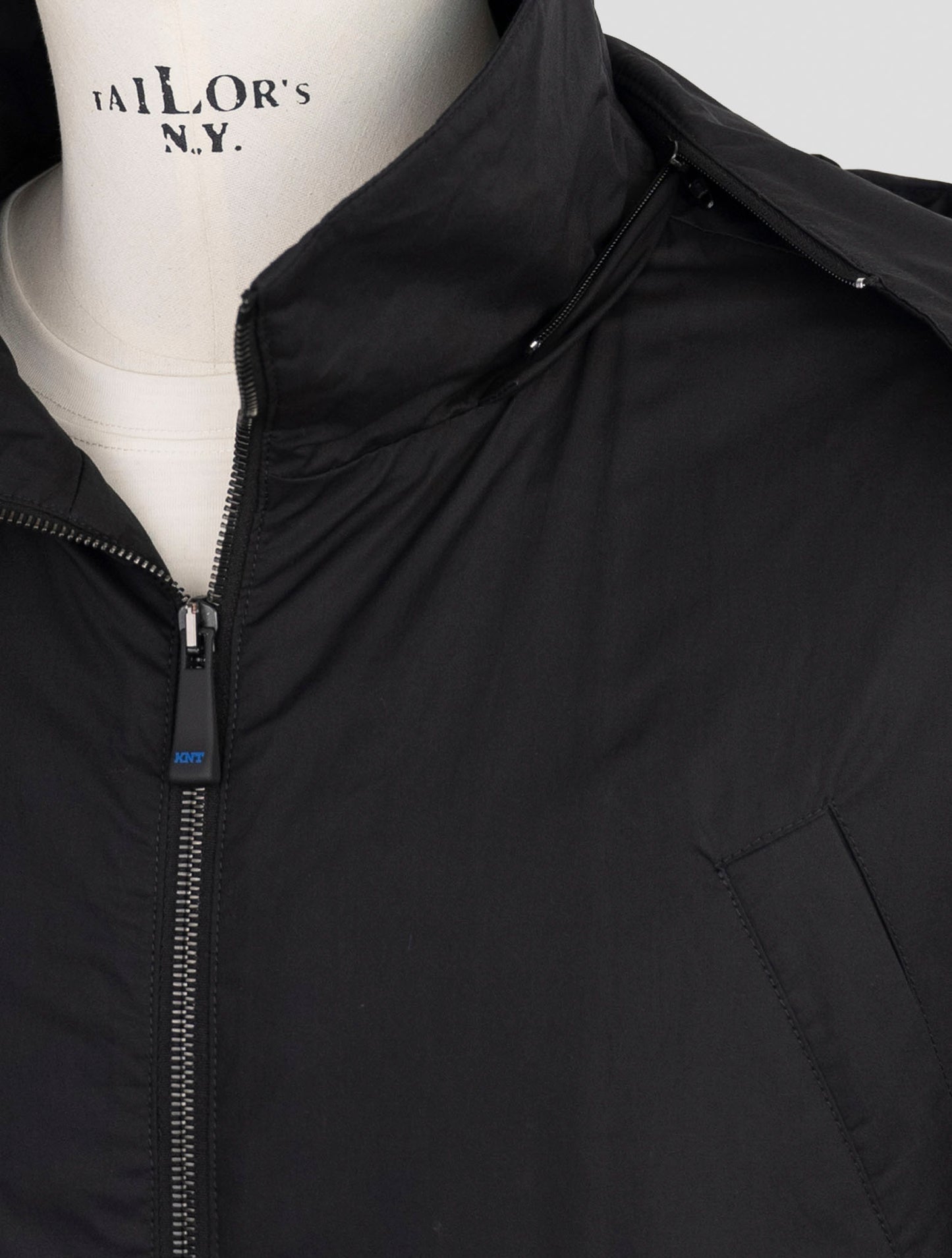 Kiton Knt Black Cotton Overcoat