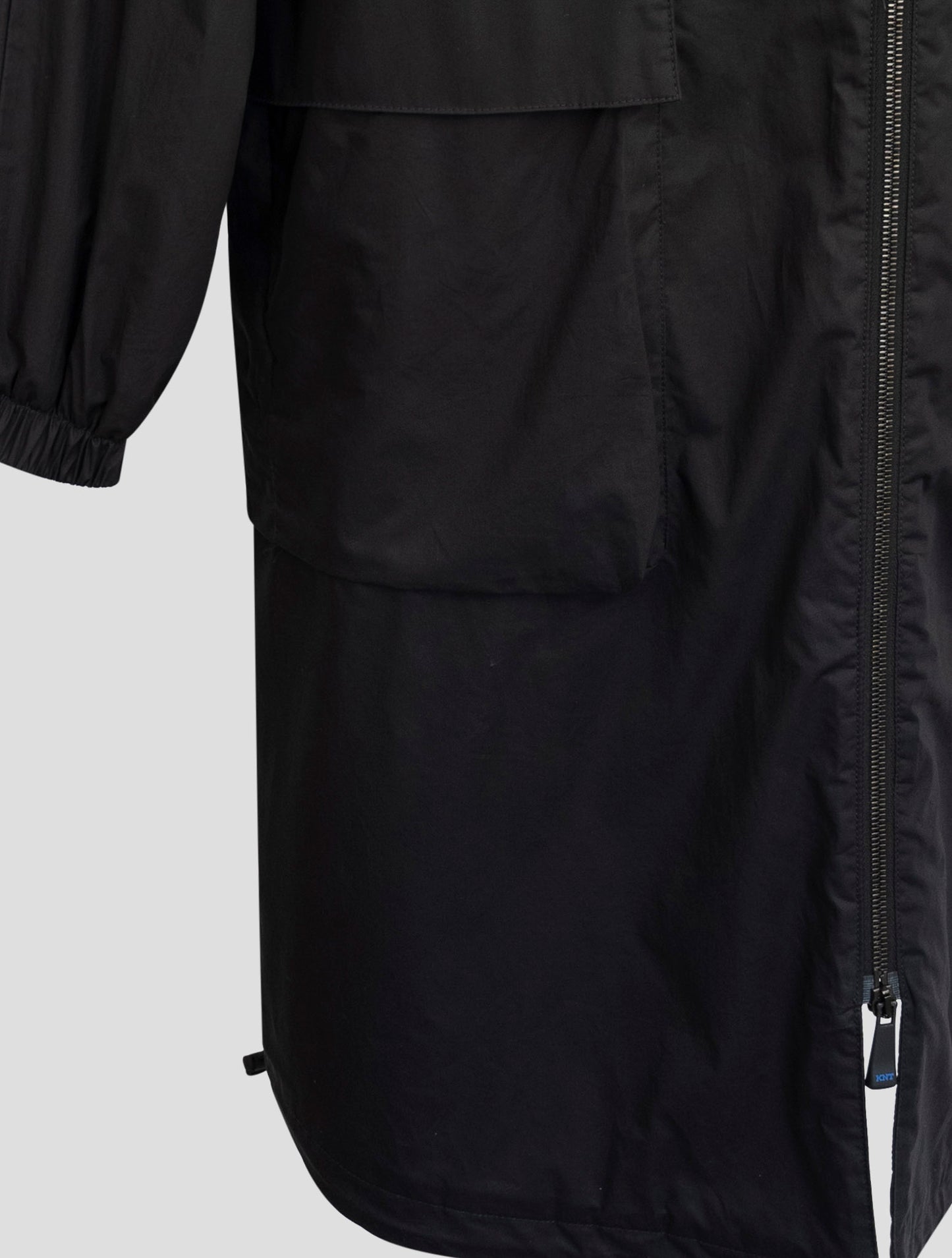 Kiton Knt Black Cotton Overcoat