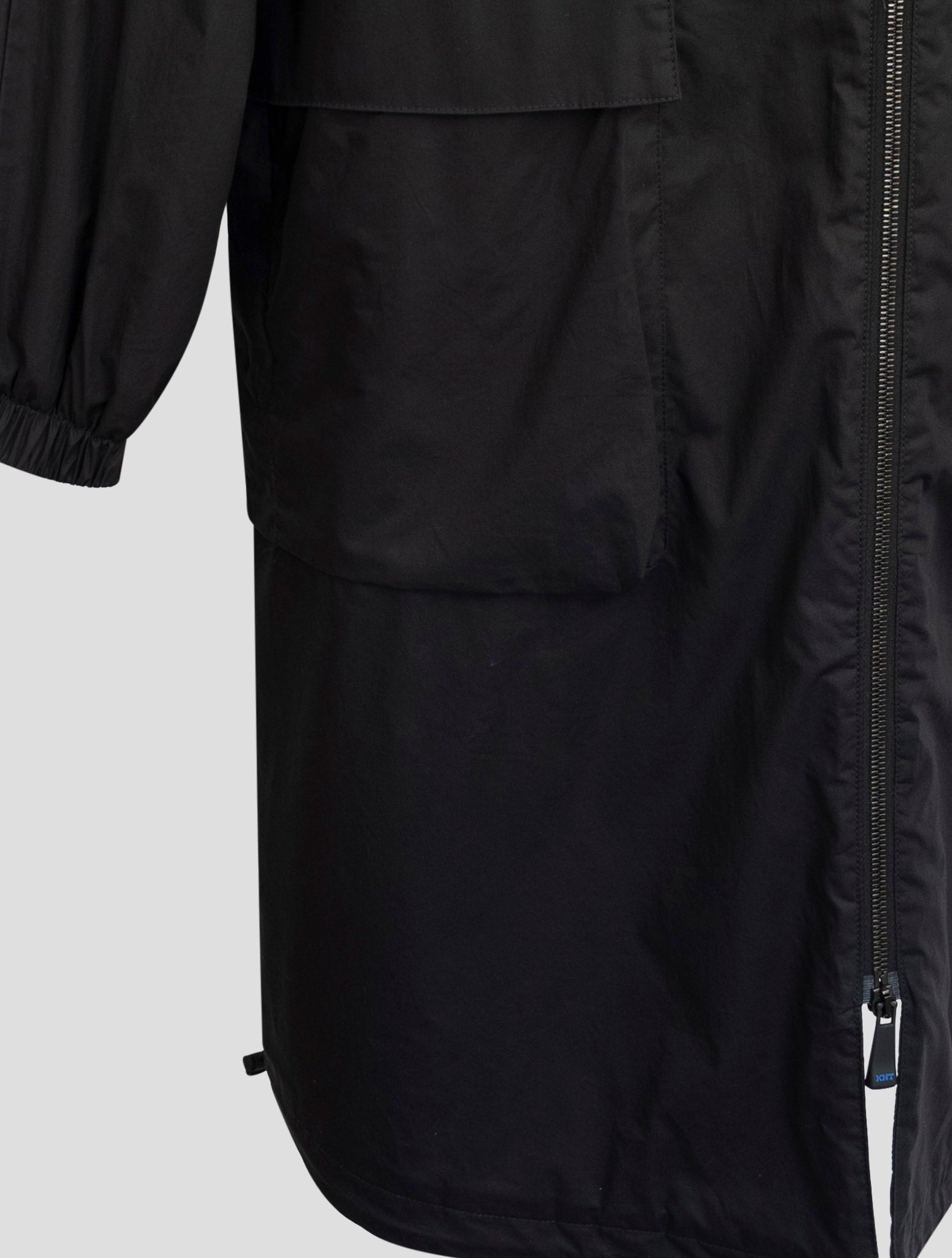 Kiton Knt Black Cotton Overcoat