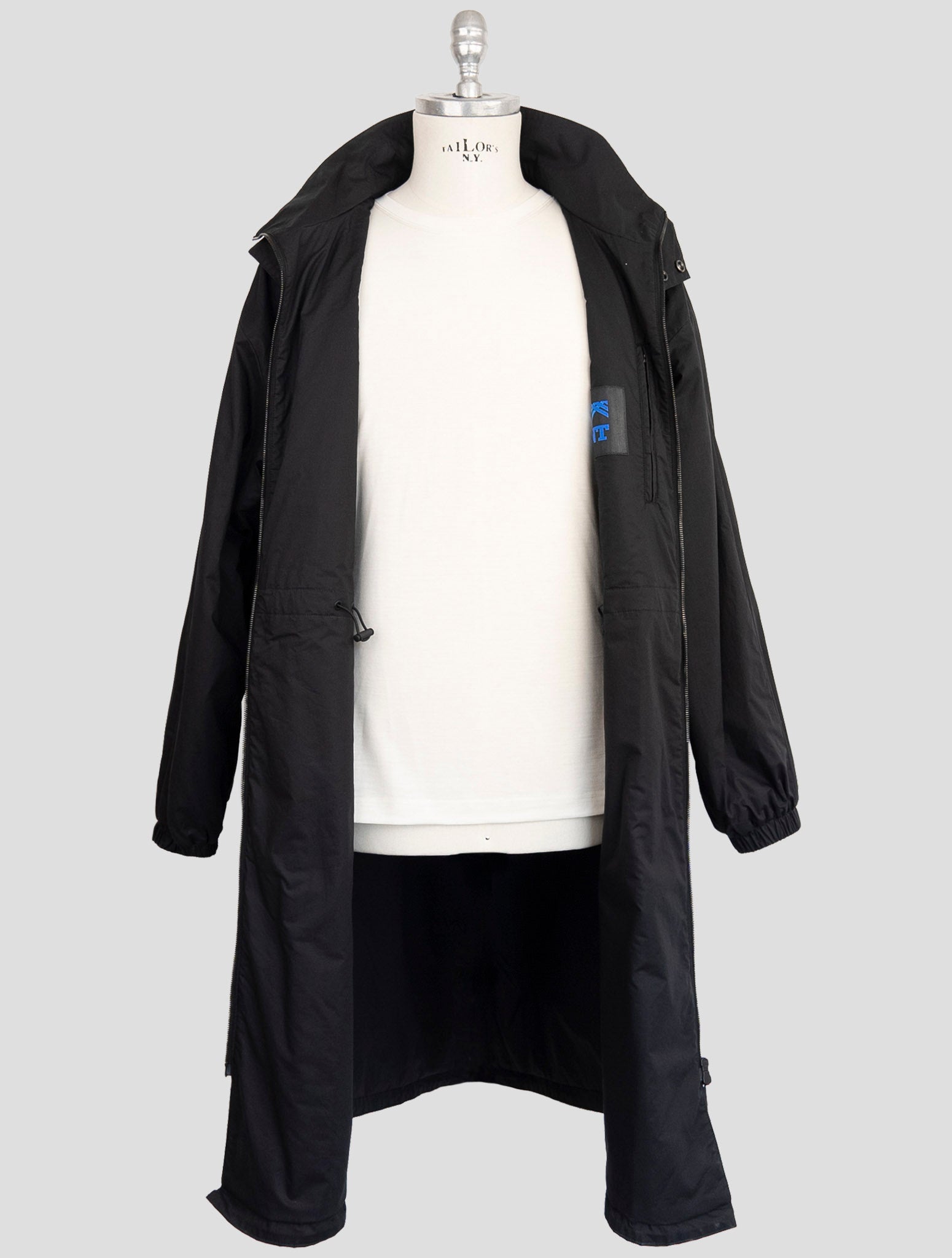 Kiton Knt Black Cotton Overcoat