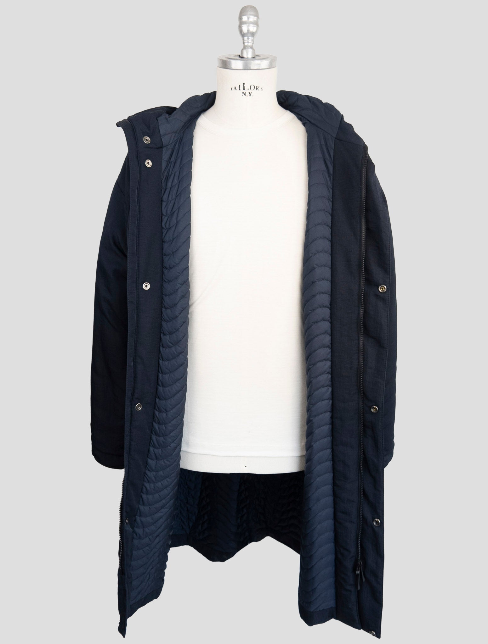 Kiton Knt Dark Blue Pa Overcoat