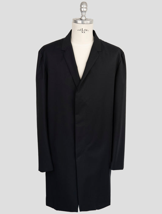Kiton Knt Dark Blue Flace Wool Pa Overcoat
