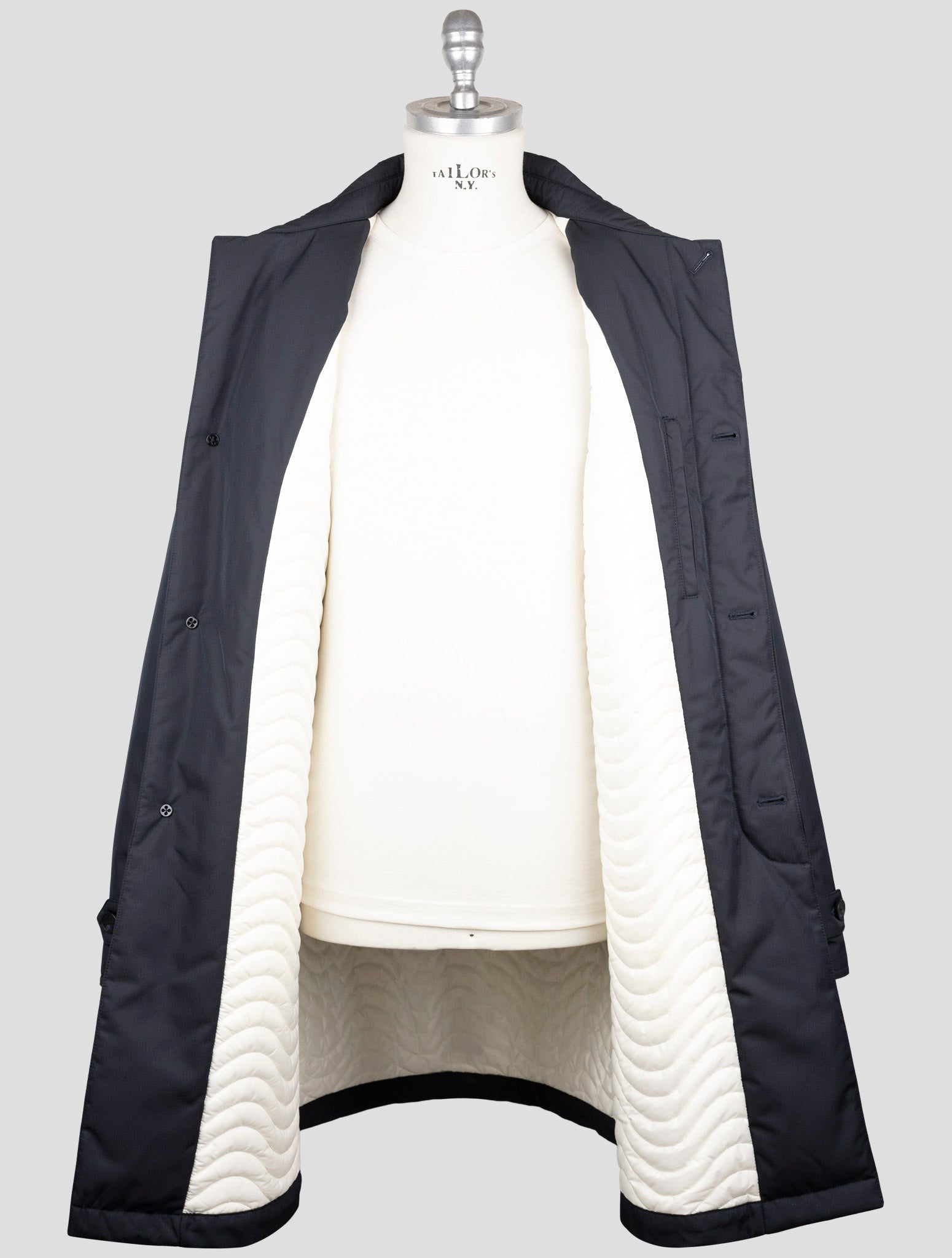 Kiton Knt Dark Blue Pl Overcoat