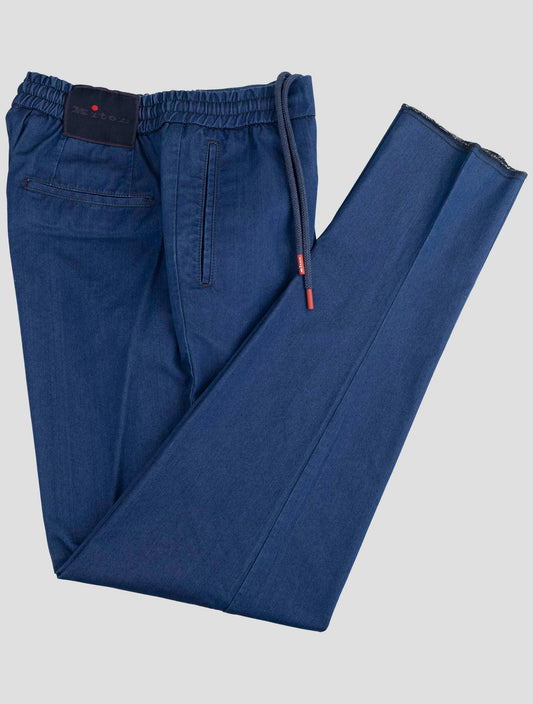 Kiton Denim Cotton Silk Pants