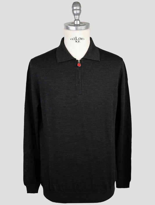 Kiton Dark Gray Wool Sweater Polo