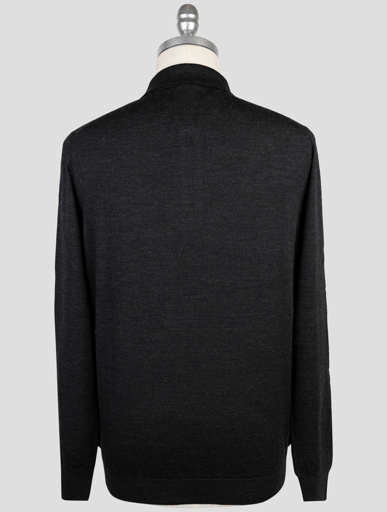 Kiton Dark Gray Wool Sweater Polo