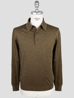 Kiton Green Silk Cashmere Linen Sweater Polo