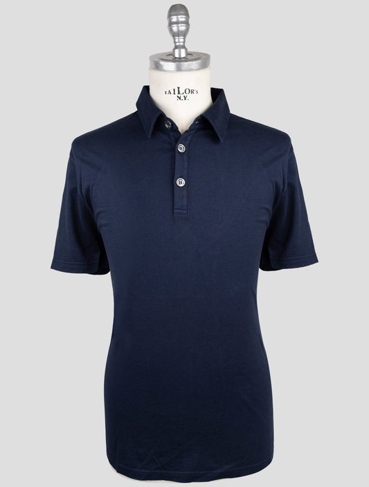 Kiton Blue Cotton Cashmere Sweater Polo