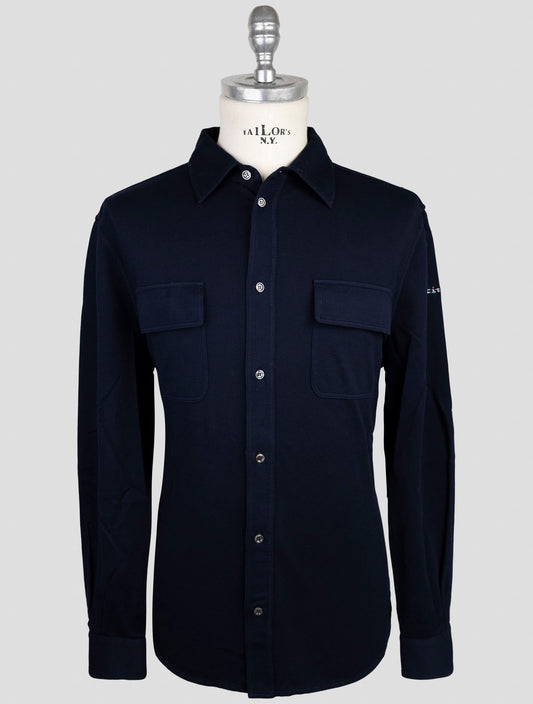 Kiton Blue Cotton Ea Shirt
