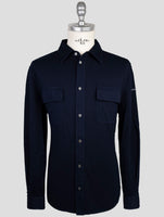 Kiton Blue Cotton Ea Shirt