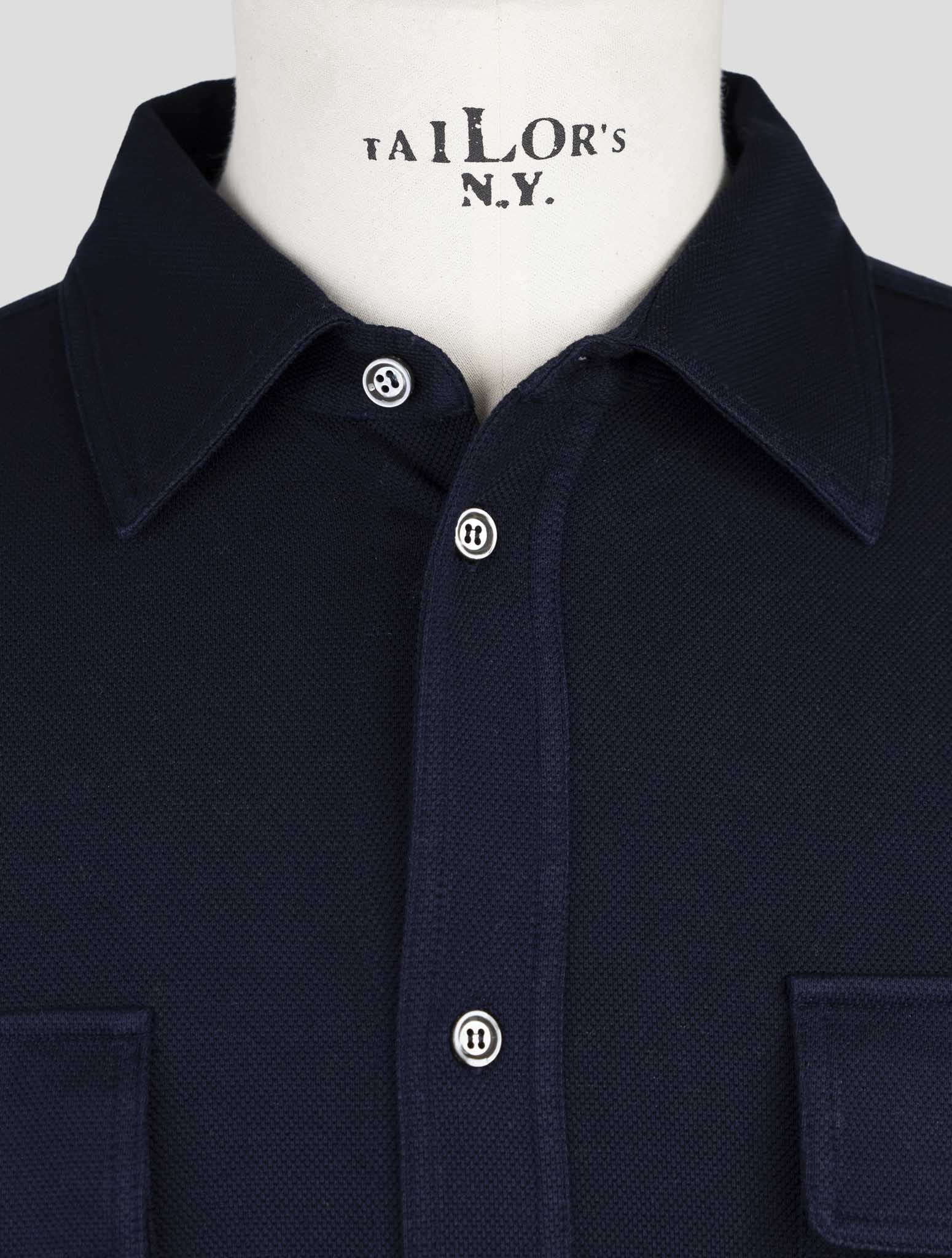Kiton Blue Cotton Ea Shirt