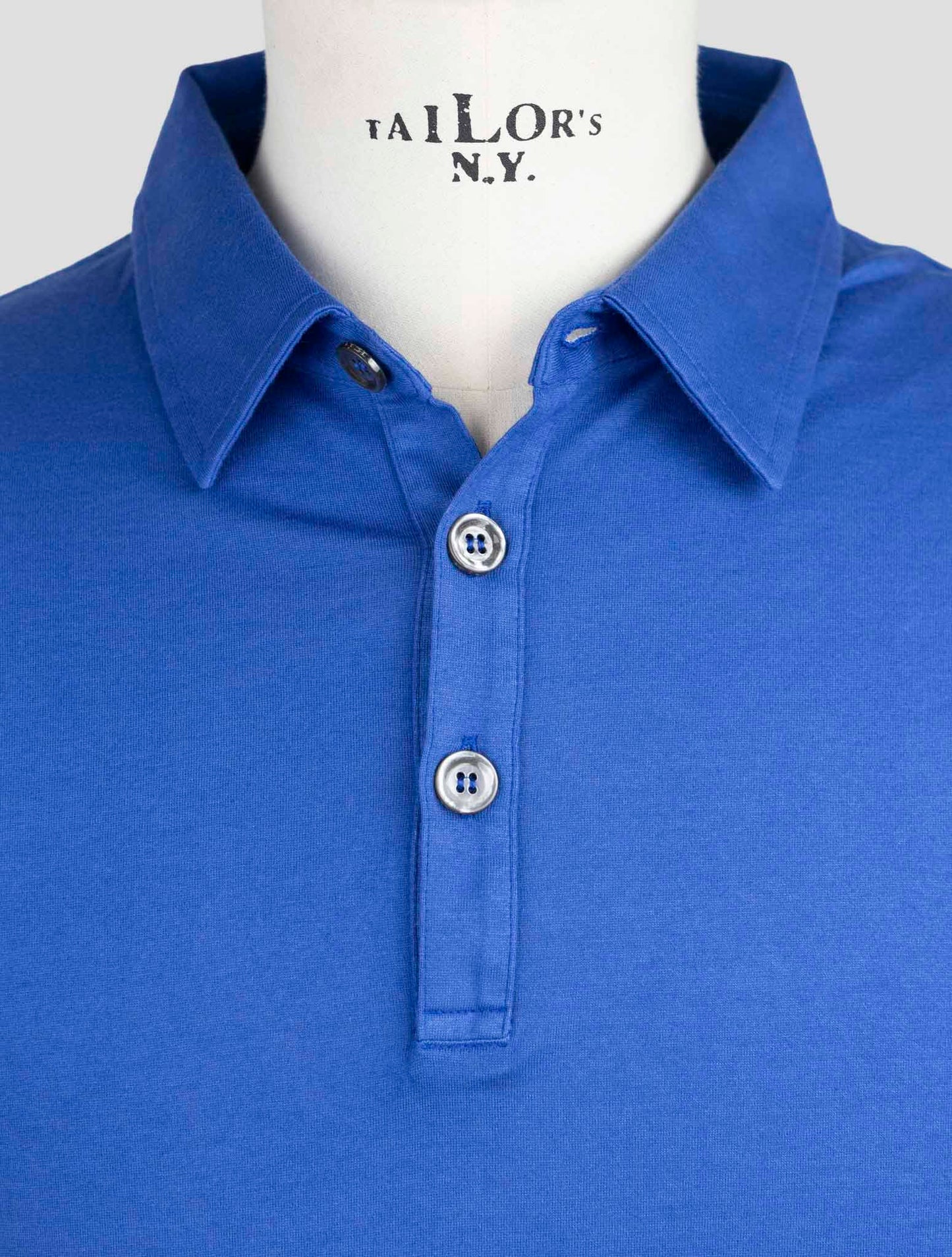 Kiton Blue Cotton Cashmere Sweater Polo