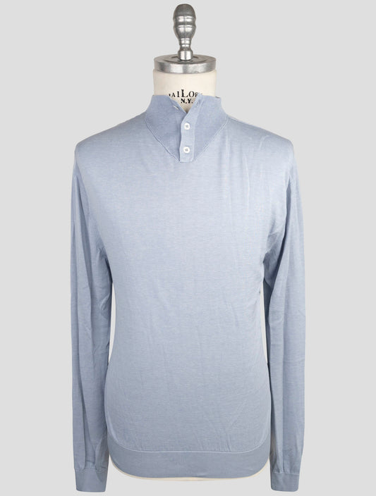Kiton Light Blue Silk Cotton Sweater