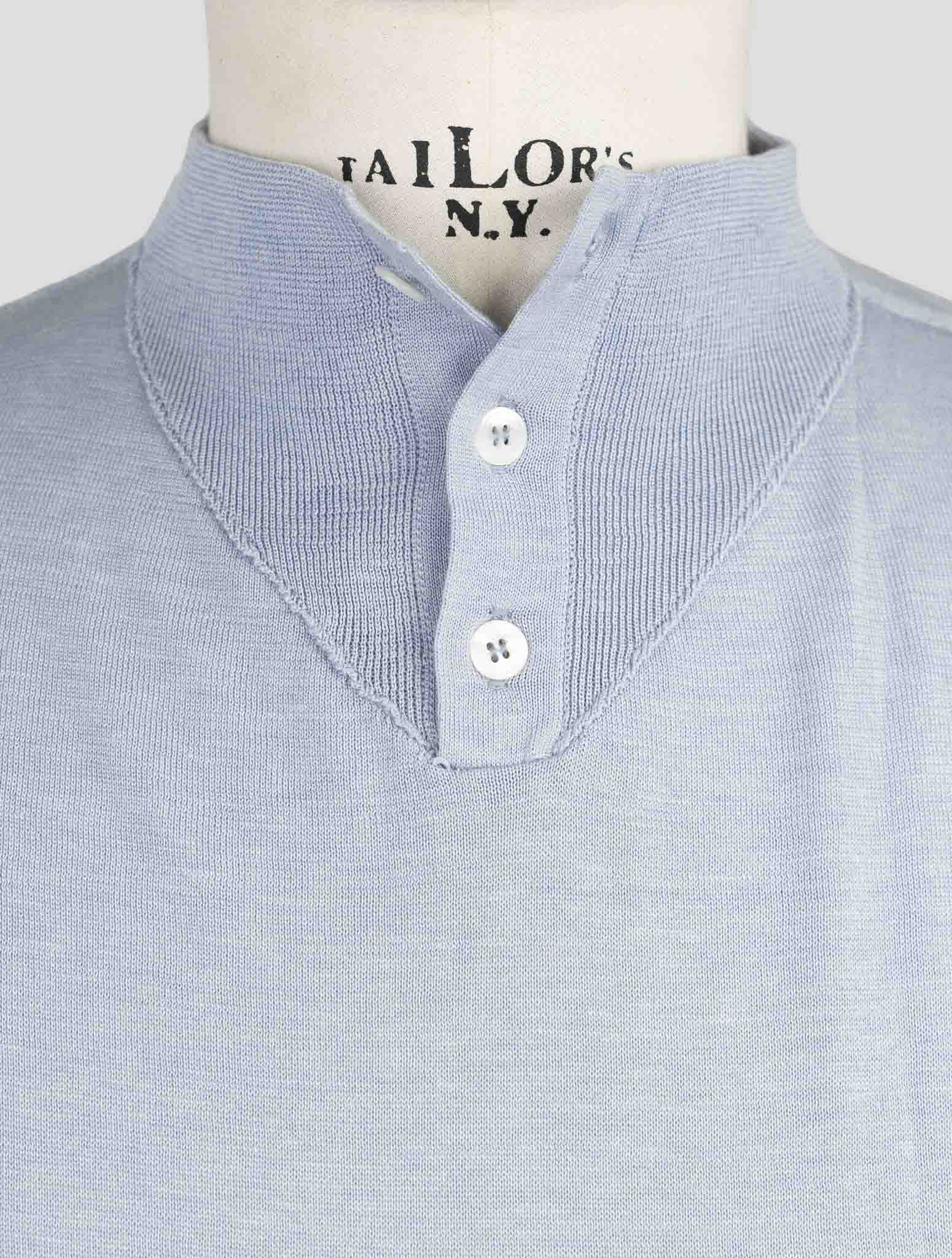 Kiton Light Blue Silk Cotton Sweater