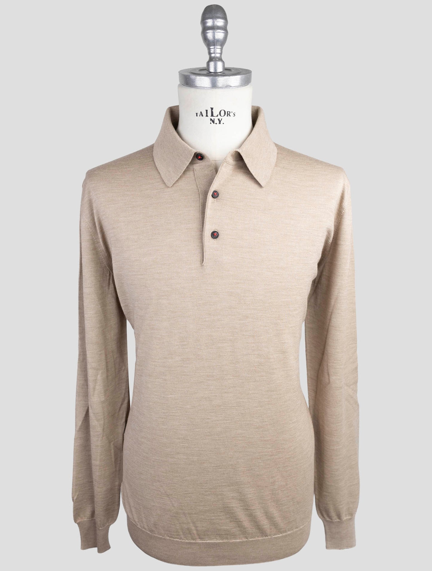 Kiton Beige Cashmere Silk Sweater Polo