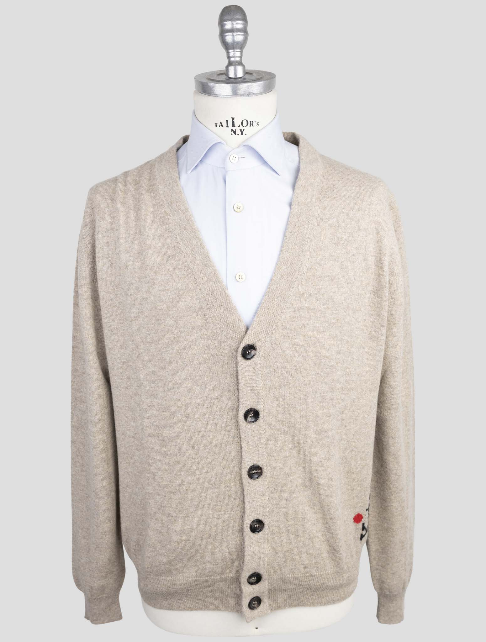Kiton Beige Cashmere Sweater Cardigan