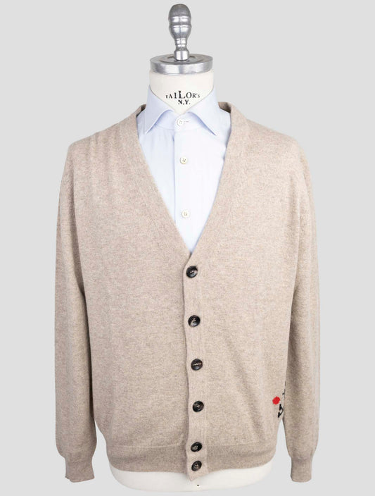 Kiton Beige Cashmere Sweater Cardigan