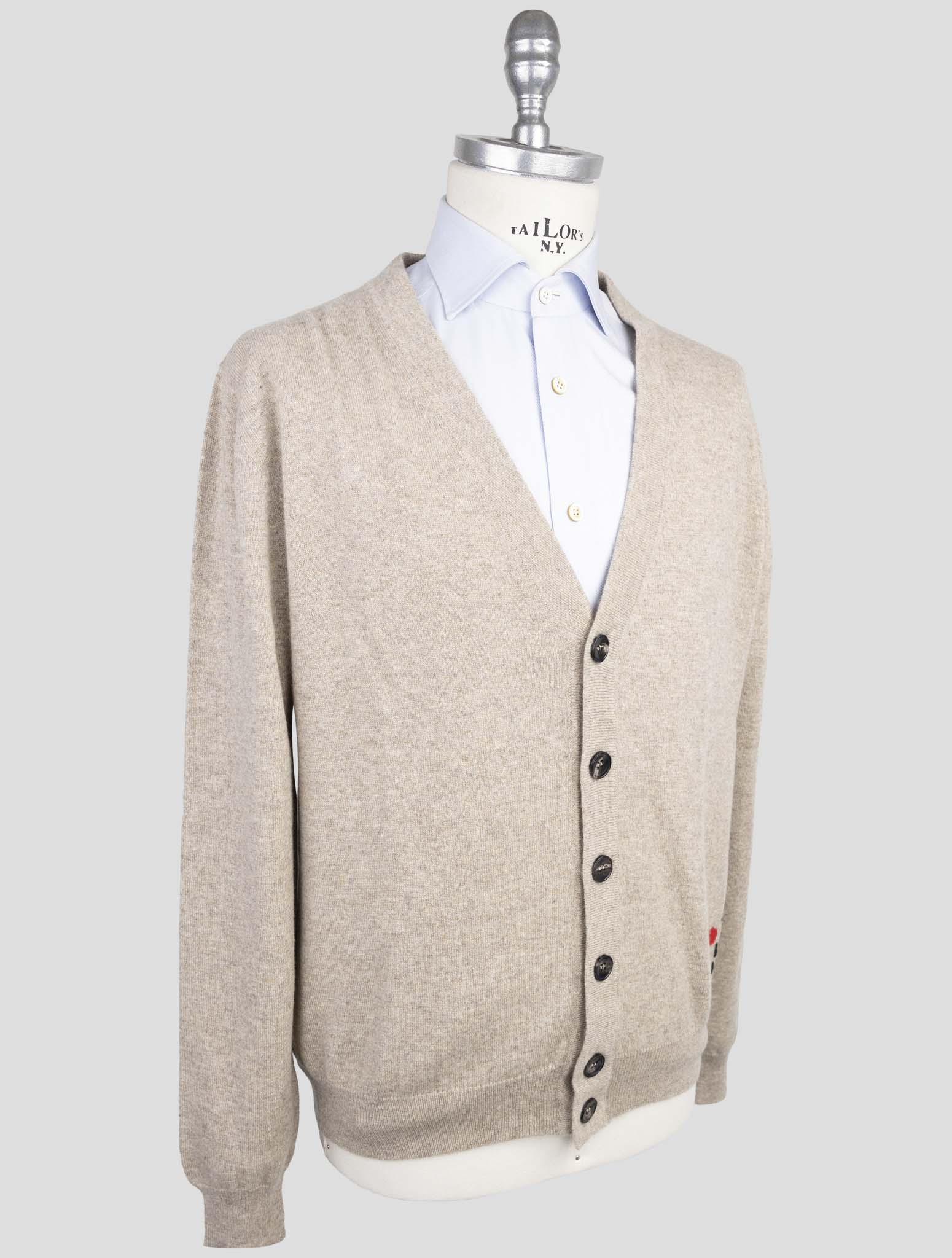 Kiton Beige Cashmere Sweater Cardigan