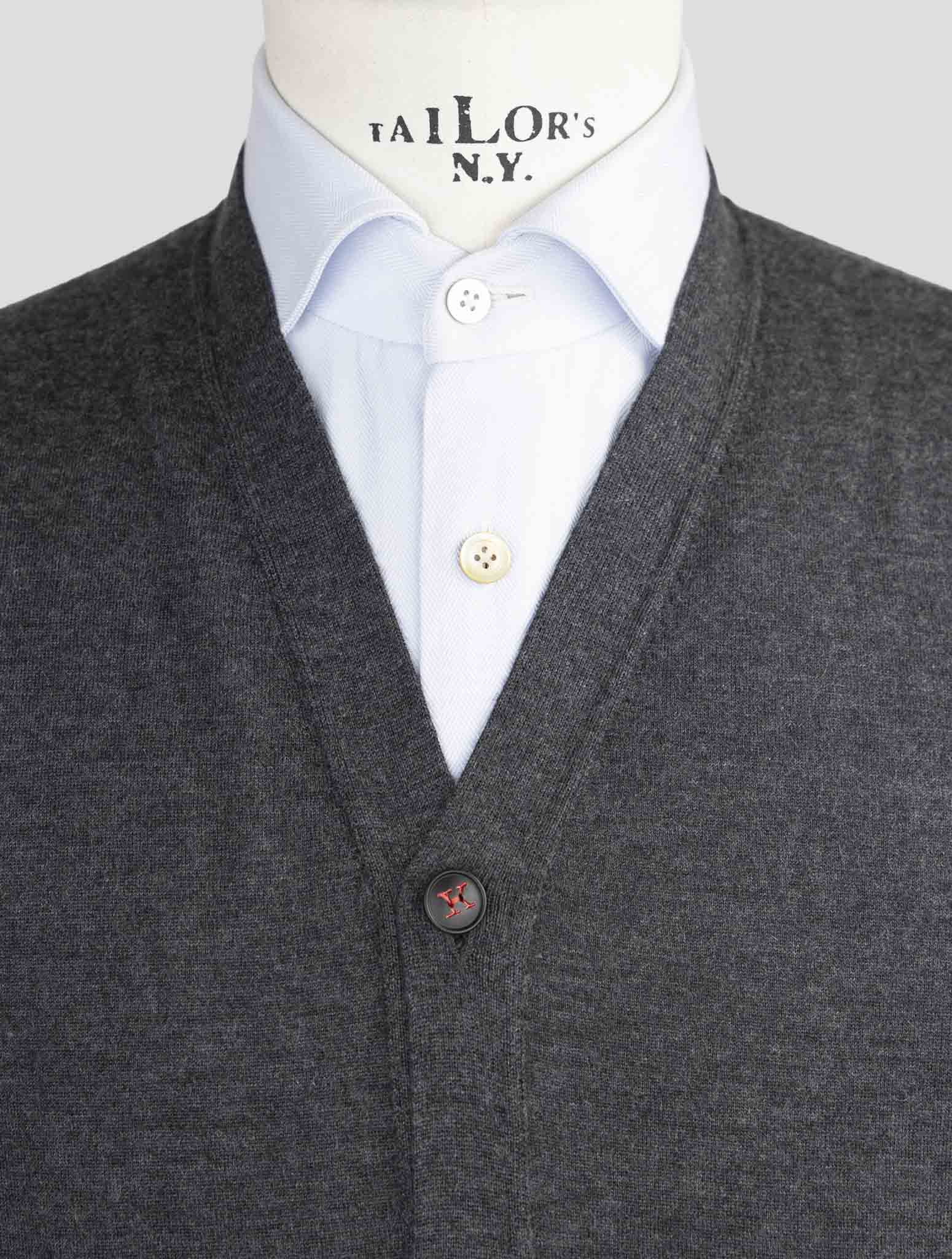 Kiton Gray Cashmere Silk Sweater Cardigan