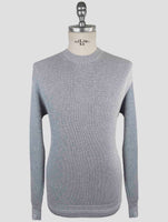 Kiton Gray Silk Cotton Sweater Crewneck