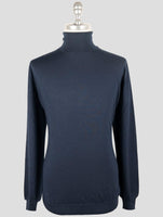 Kiton Blue Cashmere Silk Sweater Turtleneck