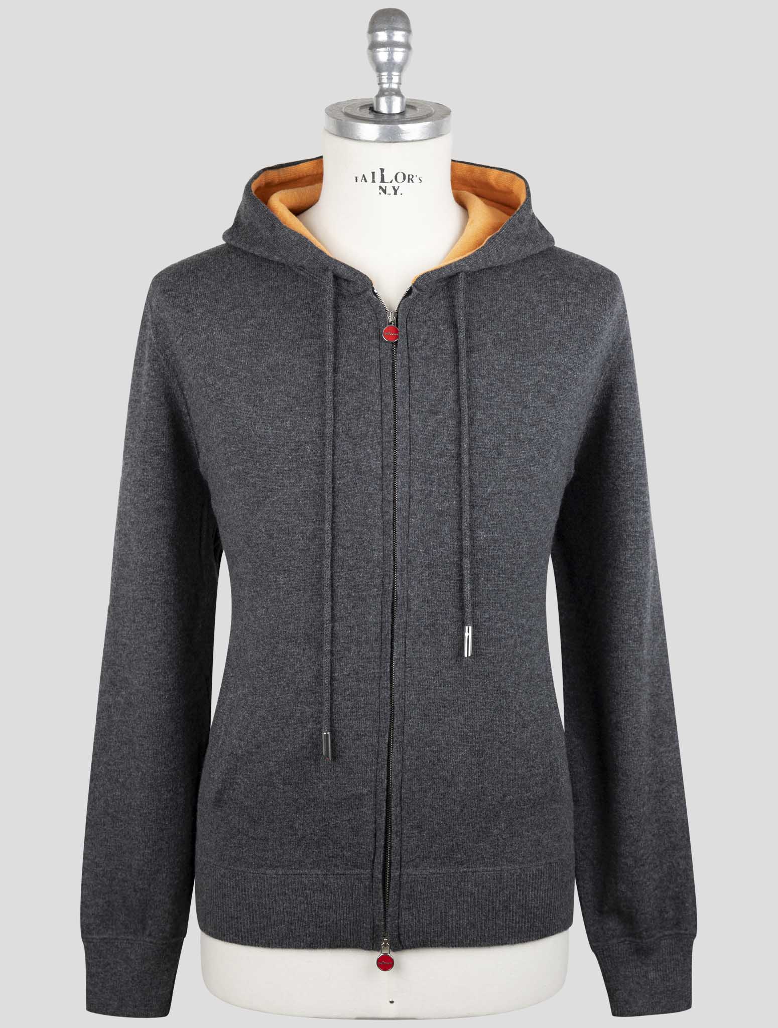 Kiton Gray Cashmere Sweater Full Zip