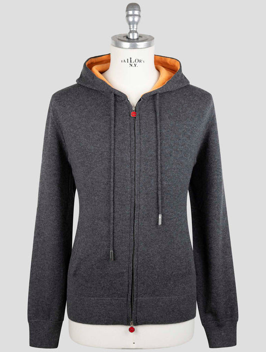 Kiton Gray Cashmere Sweater Full Zip