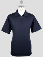 Kiton Blue Cotton Polo