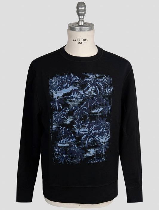 Kiton Black Cotton Ea Sweater Crewneck