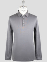 Kiton Gray Cotton Cashmere Sweater Polo