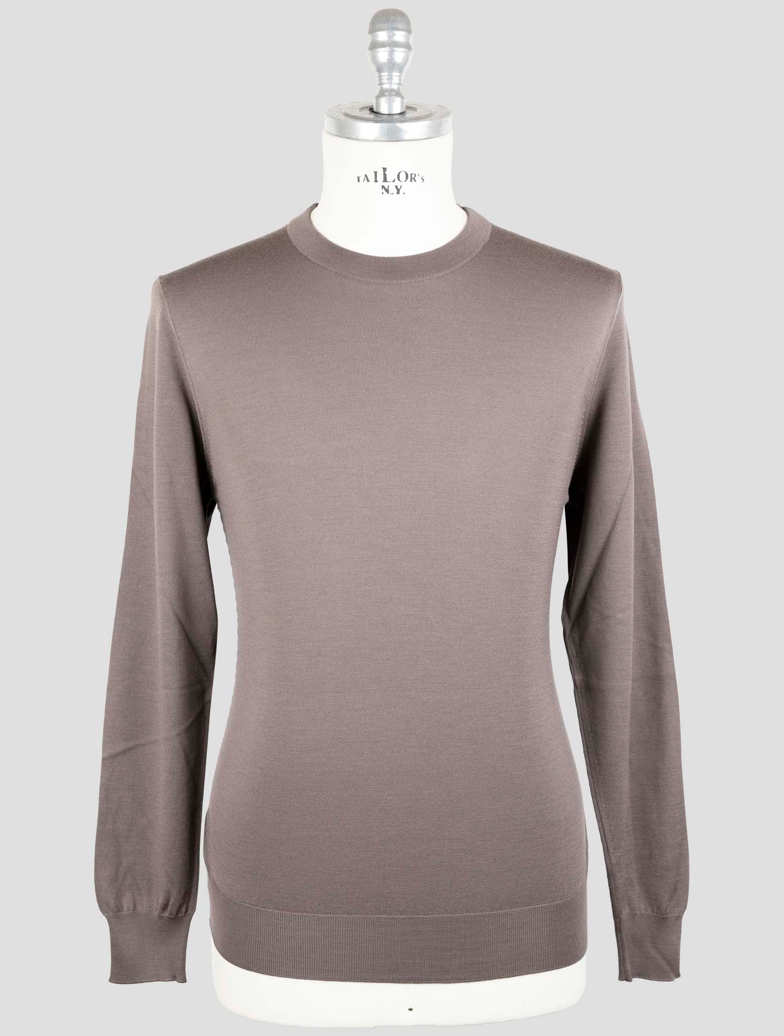 Kiton Brown Wool Sweater Crewneck