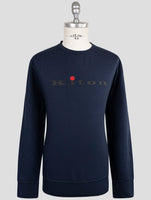 Kiton Blue Cotton Ea Sweater Crewneck