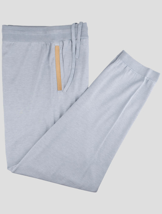 Kiton Light blue Silk Cotton Jogging Pants