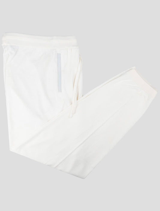 Kiton White Silk Cotton Jogging Pants
